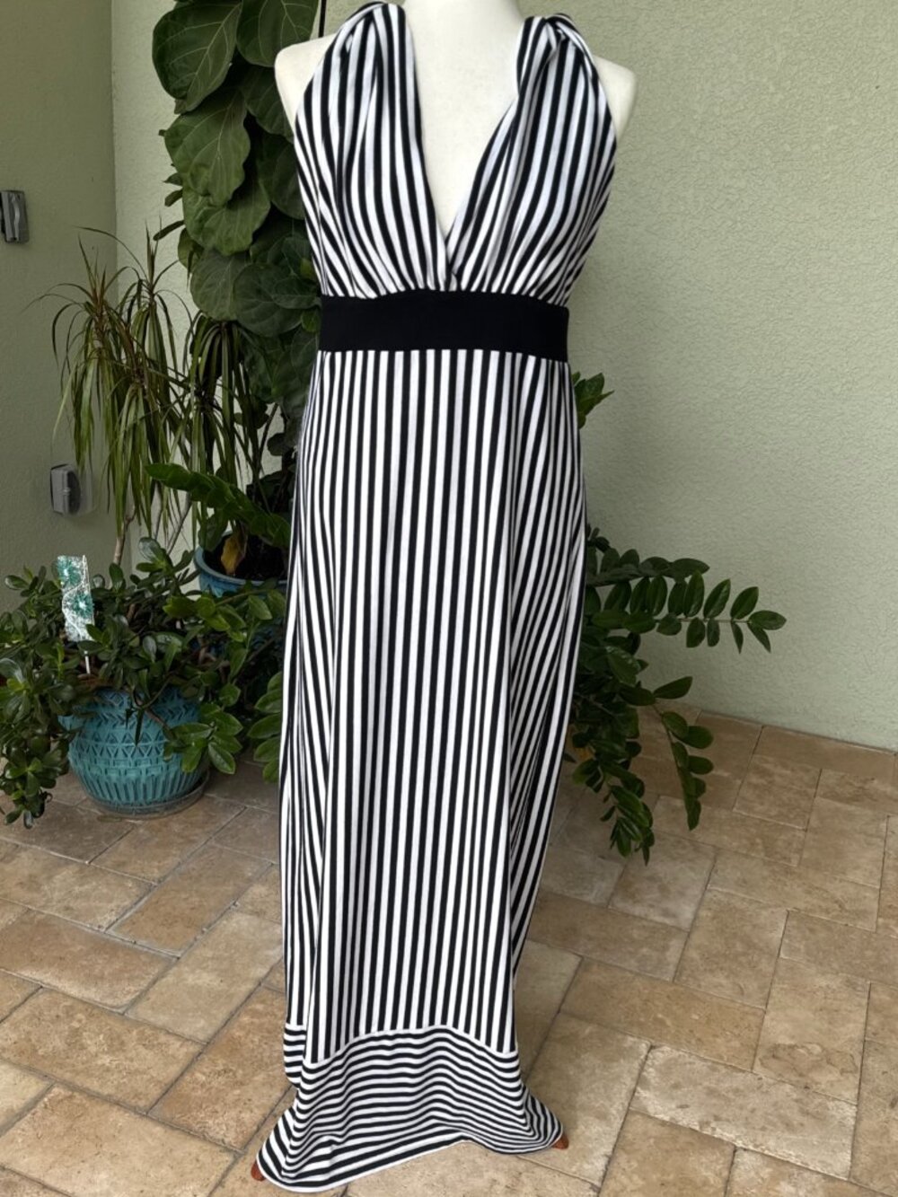 Suzabelle long length striped dress